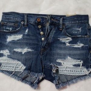 Distressed Jean shorts